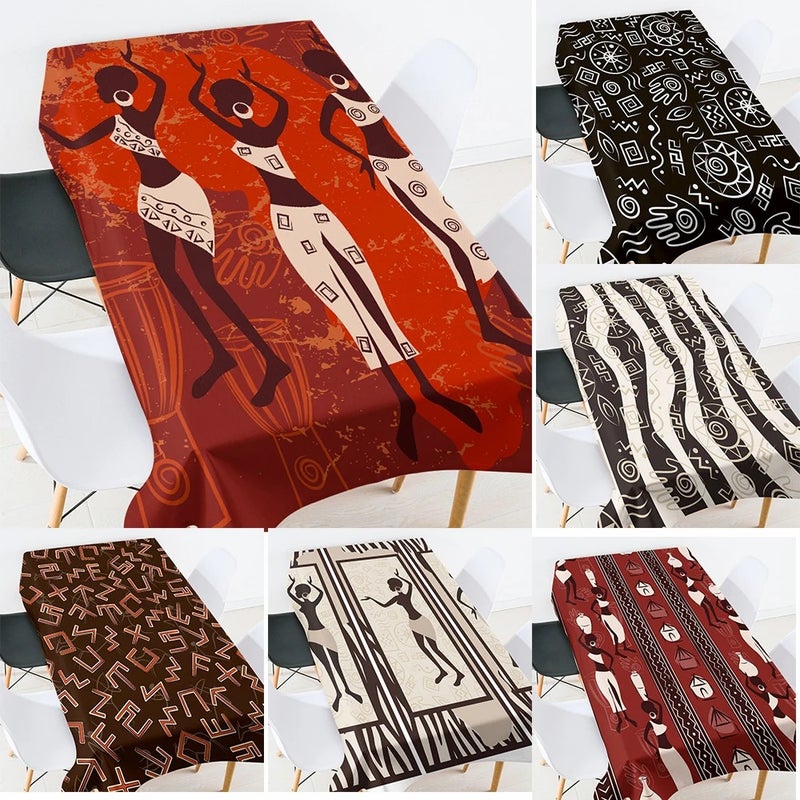 Bluejw Ethnic Style African National Stripe Car Geometric Yellow Home Polyester Tablecloth - Image 2